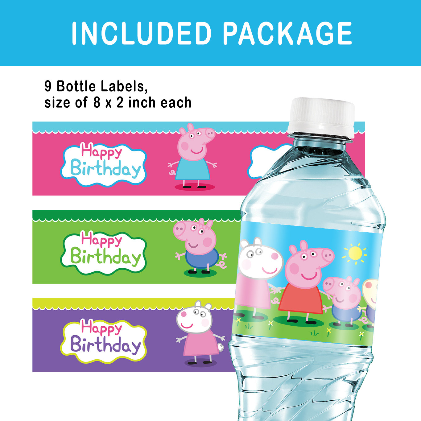 9 Bottle Labels Peppa Pig and Friends for Children birthday | Etsy