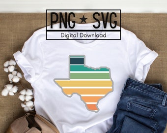 Retro Texas Clip Art, Texas Svg, Texas Png, Texas Decals Png, Water Bottle Sticker Svg, Texas State, Texas Shirt Svg