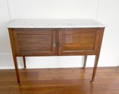 Early 20th Century Wood and Marble Top Two Door Federal Style Sideboard Local Pick Up Only