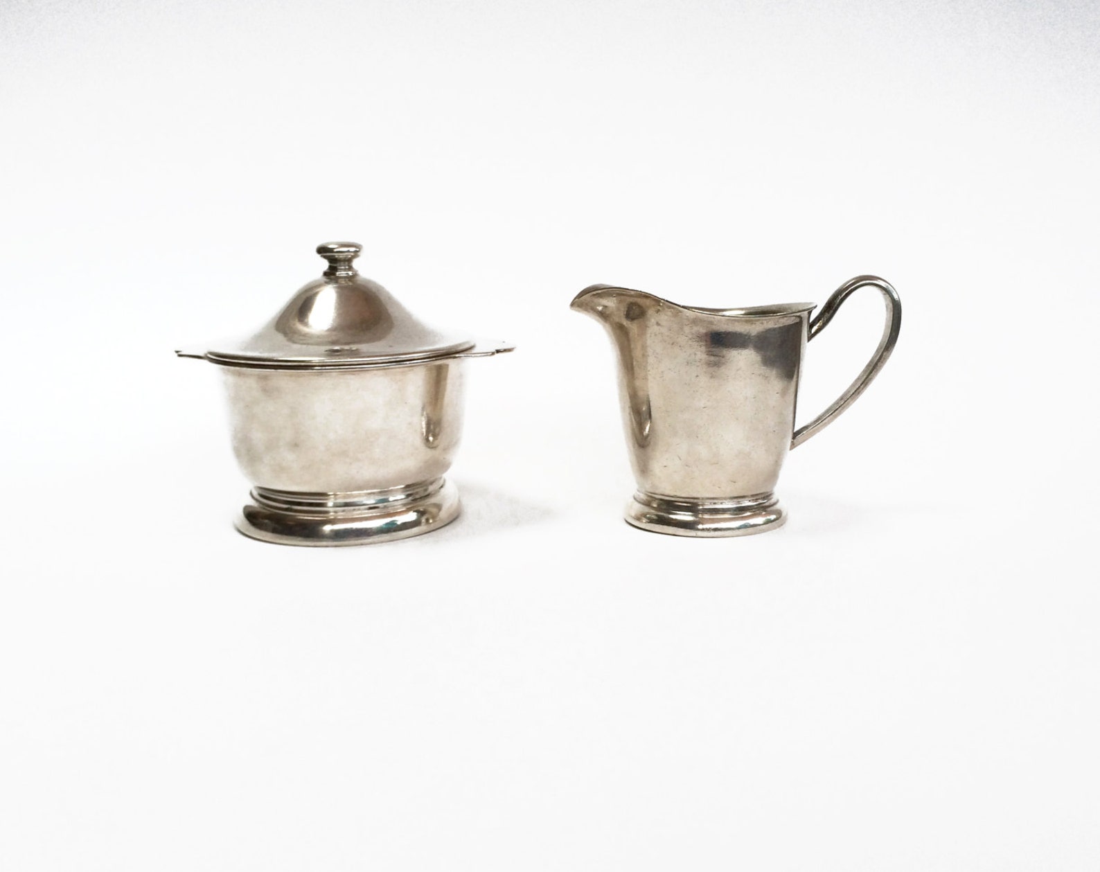 Antique Silver Creamer and Sugar Set by Victor S. Co.// Etsy