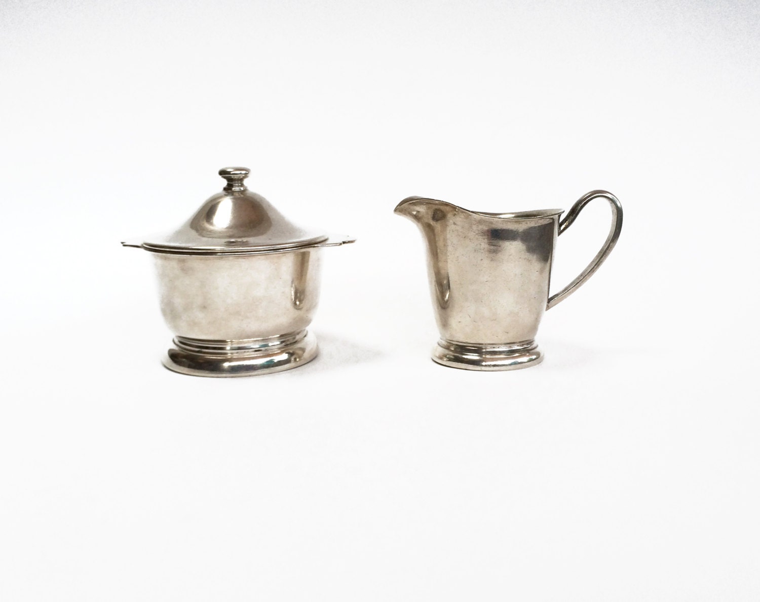 Antique Silver Creamer and Sugar Set by Victor S. Co.// Etsy
