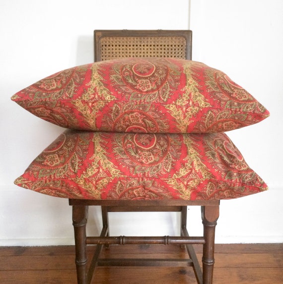 Vintage Paisley Pottery Barn Throw Pillows A Pair Of 24 X Etsy