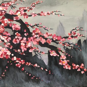 Cherry blossom original paintings Acrylic on canvas and paper, Sakura, Spring , Mothers day, Great for gift