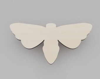 2" - 34" Moth Wooden Cutout Shape, Silhouette, Gift Tags Ornaments, Decoration Laser Cut Birch Wood #6511