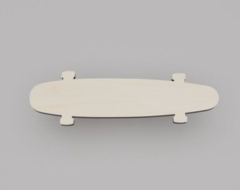 May include: A wooden skateboard with black wheels. The skateboard is blank and ready to be customized.