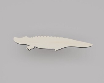 2" - 34" Crocodile Wooden Cutout Shape, Silhouette, Gift Tags Ornaments, Decoration Laser Cut Birch Wood #6497