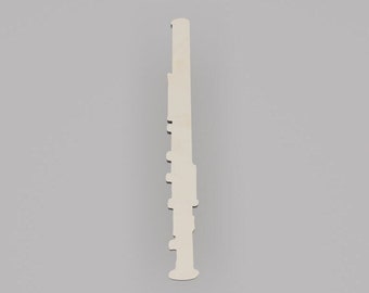 2" - 34" Flute Wooden Cutout Shape, Silhouette, Gift Tags Ornaments, Decoration Laser Cut Birch Wood #6501
