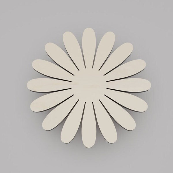 2" - 34" Daisy Wooden Cutout Shape, Silhouette, Gift Tags Ornaments, Decoration Laser Cut Birch Wood #6540