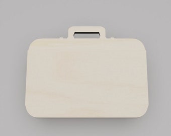 2" - 34" Suitcase Wooden Cutout Shape, Silhouette, Gift Tags Ornaments, Decoration Laser Cut Birch Wood #6697