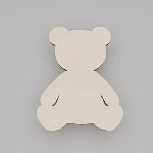2" - 34" ours en peluche forme de découpe en bois, Silhouette, étiquettes cadeaux ornements, décoration bois de bouleau découpé au Laser #6624