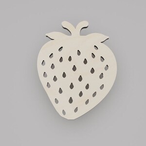 2" - 34" Strawberry Wooden Cutout Shape, Silhouette, Gift Tags Ornaments, Decoration Laser Cut Birch Wood #6456