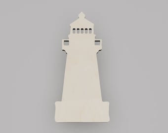 2" - 34" Lighthouse Wooden Cutout Shape, Silhouette, Gift Tags Ornaments, Decoration Laser Cut Birch Wood #6389