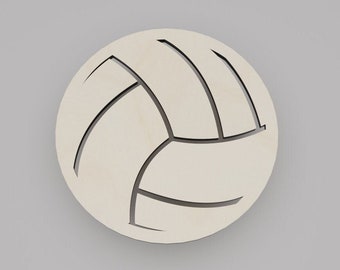 2&quot; - 34&quot; Volleyball Wooden Cutout Shape, Silhouette, Gift Tags Ornaments, Decoration Laser Cut Birch Wood #6580