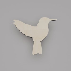 2&quot; - 34&quot; Hummingbird Wooden Cutout Shape, Silhouette, Gift Tags Ornaments, Decoration Laser Cut Birch Wood #6751