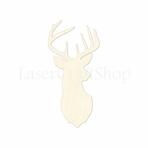 2"- 34" cerf wapiti tête de découpe en bois de forme, Silhouette, cadeau Tags ornements Laser découpe de bois de bouleau #1056