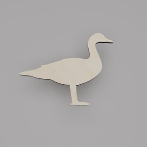2&quot; - 34&quot; Goose Wooden Cutout Shape, Silhouette, Gift Tags Ornaments, Decoration Laser Cut Birch Wood, Farm Animal  #6100