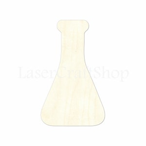 2&quot; - 34&quot; Science Test Tube, Erlenmeyer Flask, Beaker Wooden Cutout Shape, Ornaments, Room Decoration, Laser Cut Birch Wood,  #1676