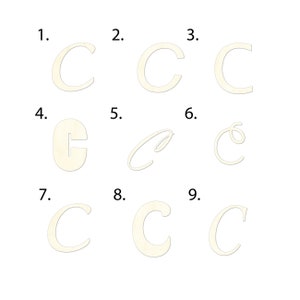 2" - 34" Wooden Letter C  Room, Nursery, Wedding Decoration, Gift Tags. Ornaments, Crafts, DIY,  Laser Cut Unfinished Wood,  2049