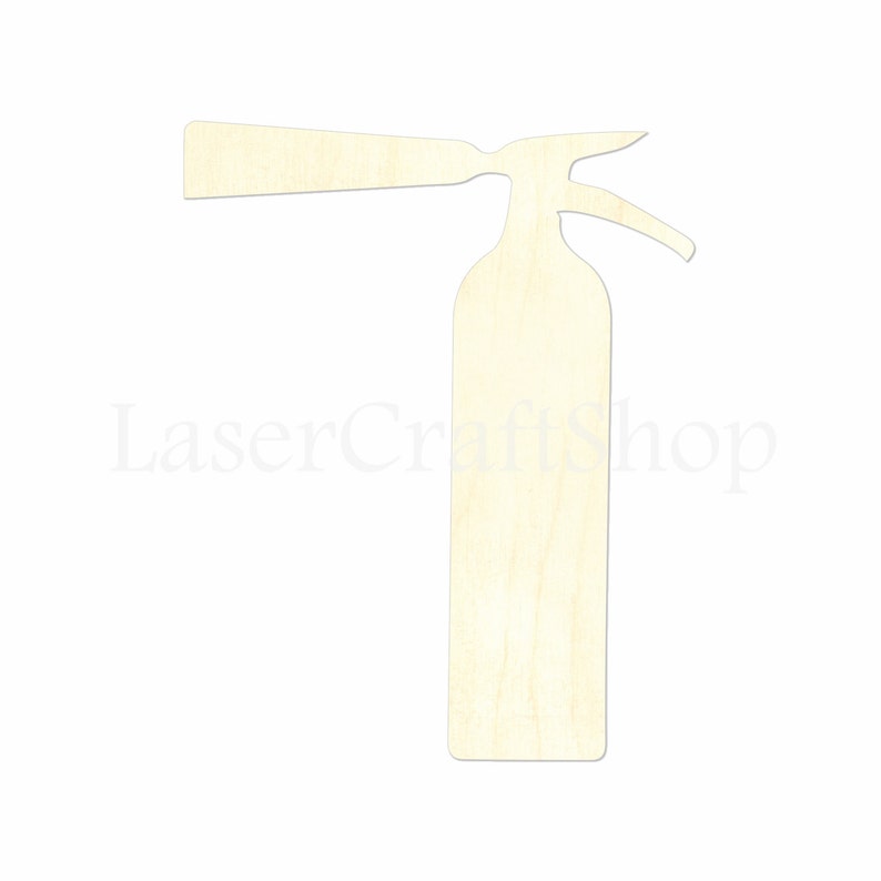 2" - 34" Fire Extinguisher Wooden Cutout Shape, Silhouette, Gift Tags Ornaments, Decoration Laser Cut Birch Wood #1452 image 1