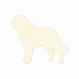 2&quot; - 34&quot; Saint Bernard Dog Wooden Cutout Shape, Silhouette, Gift Tags Ornaments, Room Decoration, Laser Cut Unfinished Wood,  #1333