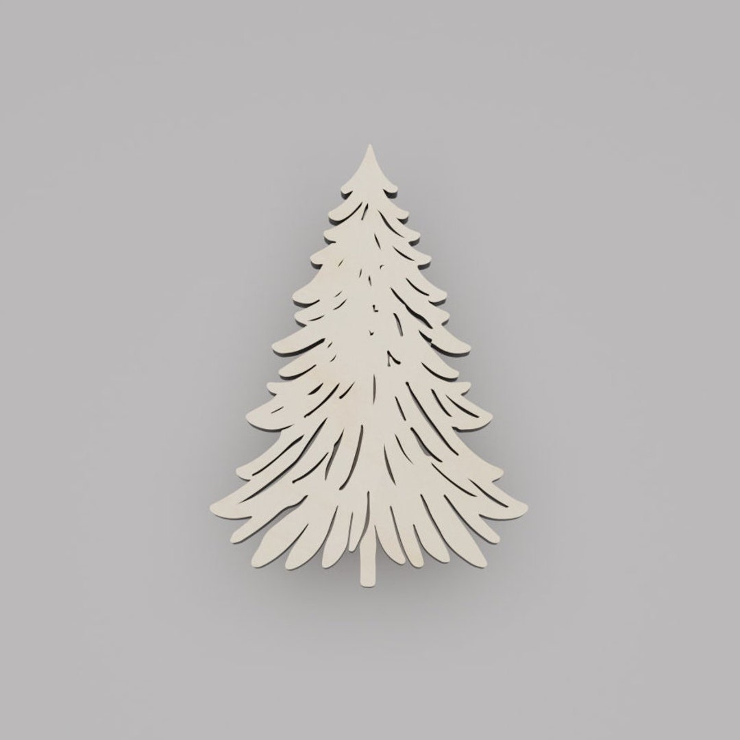 2 34 Christmas Tree Wooden Cutout Shape, Silhouette, Gift Tags