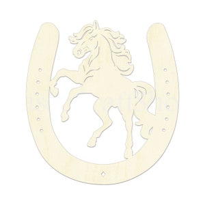 2 » - 34 » Cheval en forme de découpe en bois de fer à cheval, Silhouette, Ornements de étiquettes cadeaux, Décoration de pièce, Bois inachevé découpé au laser, 2249