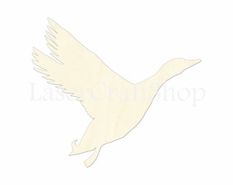2" - 34" Duck Bird Wooden Cutout Shape, Silhouette, Gift Tags Ornaments, Decoration Laser Cut Birch Wood  1234