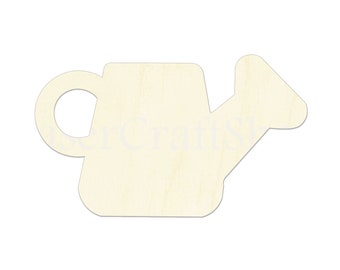 2" - 34"  Watering-can Wooden Cutout Shape, Silhouette, Gift Tags Ornaments, Room Decoration, Laser Cut Unfinished Wood,  2389
