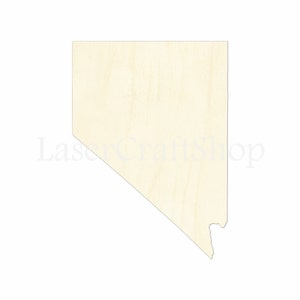 2"- 34" Nevada État carte découpe en bois forme, Silhouette, cadeau Tags ornements Laser coupe bouleau #1144