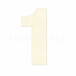 2&quot; - 34&quot; Wooden number 1,  Wood Number, # 1, Cutout Shape, Silhouette, Gift Tags Ornaments, Room Decoration, Laser Cut Unfinished Wood #2064