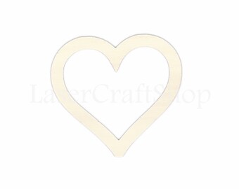 2&quot; - 34&quot; Heart Wooden Cutout, Silhouette Shape, Gift Tags Ornaments Laser Cut Birch Wood  Valentines Day  #1419
