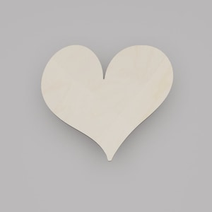 2" - 34" forme de découpe en bois de coeur, silhouette, ornements d'étiquettes de cadeau, décoration en bois de bouleau découpé au laser #6354