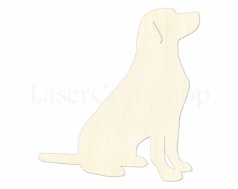 2&quot; - 34&quot; Dog Sitting Wooden Cutout Shape, Silhouette, Gift Tags Ornaments, Room Decoration, Laser Cut Unfinished Wood,  #1834