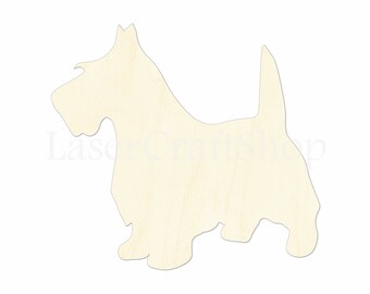 Scottie, Scottish Terrier Dog Wooden Cutout Shape, Silhouette, Gift Tags Ornaments, Room Decoration, Laser Cut Unfinished Wood,  #1332