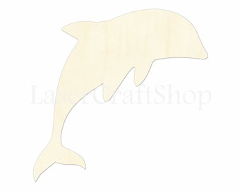 2" - 34" Dolphin Wooden Cutout Shape, Silhouette, Gift Tags Ornaments, Decoration Laser Cut Birch Wood  #1074
