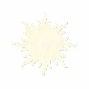 2" - 34" Sunshine, Sun Wooden Cutout Shape, Silhouette, Gift Tags Ornaments, Decoration Laser Cut Birch Wood  #1426