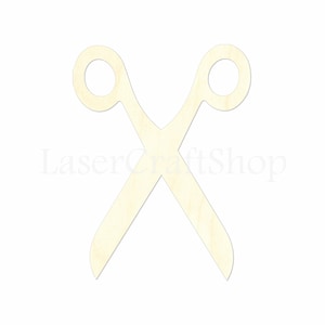 2&quot; - 34&quot; Scissors Wooden Cutout Shape, Silhouette, Gift Tags Ornaments, Room Decoration, Laser Cut Birch Wood,  #1491