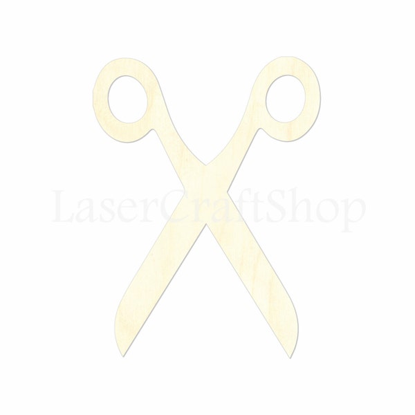 2" - 34" Scissors Wooden Cutout Shape, Silhouette, Gift Tags Ornaments, Room Decoration, Laser Cut Birch Wood,  #1491