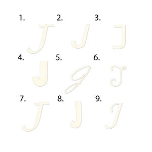 2" - 34" Wooden Letter “J”  Room, Nursery, Wedding Decoration, Gift Tags. Ornaments, Crafts, DIY,  Laser Cut Unfinished Wood,  #2056