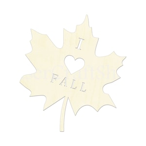 2&quot; - 34&quot; Maple leaf with fall Wooden Cutout Shape, Silhouette, Gift Tags Ornaments, Room Decoration, Laser Cut Unfinished Wood,  2922
