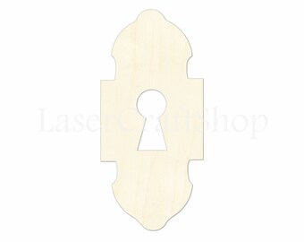 2" - 34" Key Hole Wooden Cutout Shape, Silhouette, Gift Tags Ornaments, Room Decoration, Laser Cut Unfinished Wood,  #2059