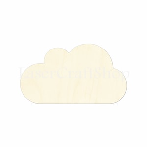 2&quot; - 34&quot; Cloud Wooden Cutout Shape, Silhouette, Gift Tags Ornaments Laser Cut Birch Wood  #1124