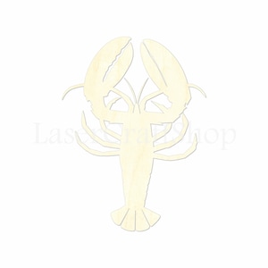 2&quot; - 34&quot; Lobster Wooden Cutout Shape, Silhouette, Gift Tags Ornaments, Decoration Laser Cut Birch Wood  #1448