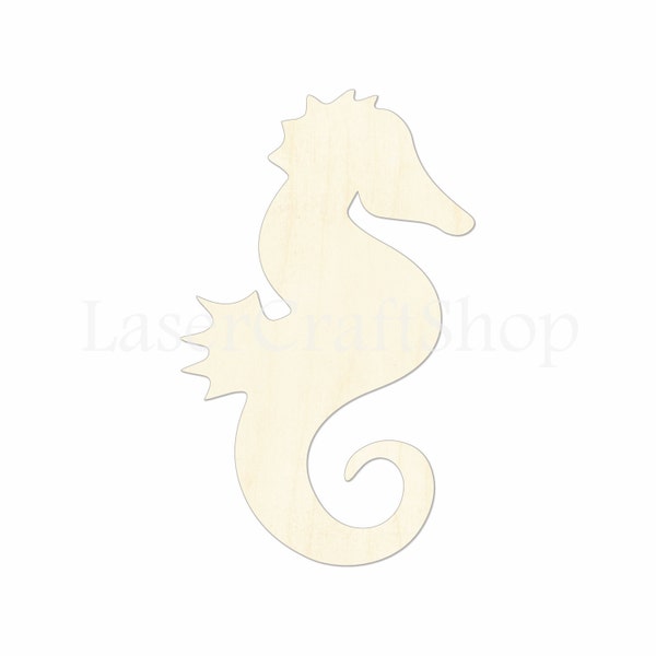 2" - 34" Seahorse Wooden Cutout Shape, Silhouette, Gift Tags Ornaments, Room Decoration, Laser Cut Unfinished Wood,  #1872