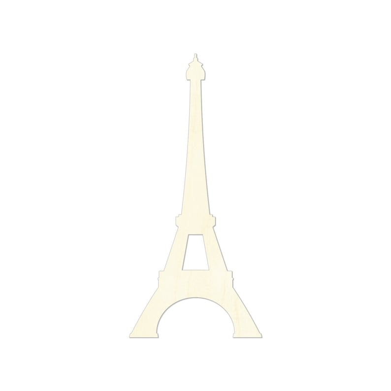 2 34 Tour Eiffel en bois découpe forme, Silhouette, cadeau Tags ornements Laser coupe bouleau 1003 image 1