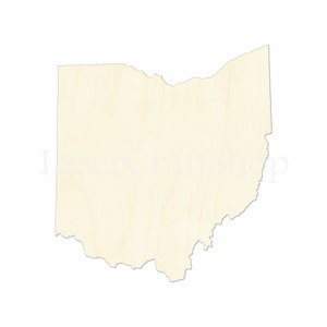 2 &quot; - 34&quot; Ohio, OH State Madera Cutout Shape, Silueta, Etiquetas de Regalo Ornamentos, Decoración de la Habitación, Corte Láser Madera Inacabada, #1794