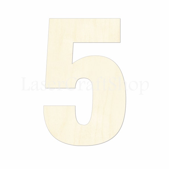 2 34 Wooden Number 5 Wood Number 5 Cutout Etsy