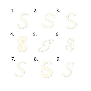 2" - 34" Wooden Letter “S”  Room, Nursery, Wedding Decoration, Gift Tags. Ornaments, Crafts, DIY,  Laser Cut Unfinished Wood,  #2064