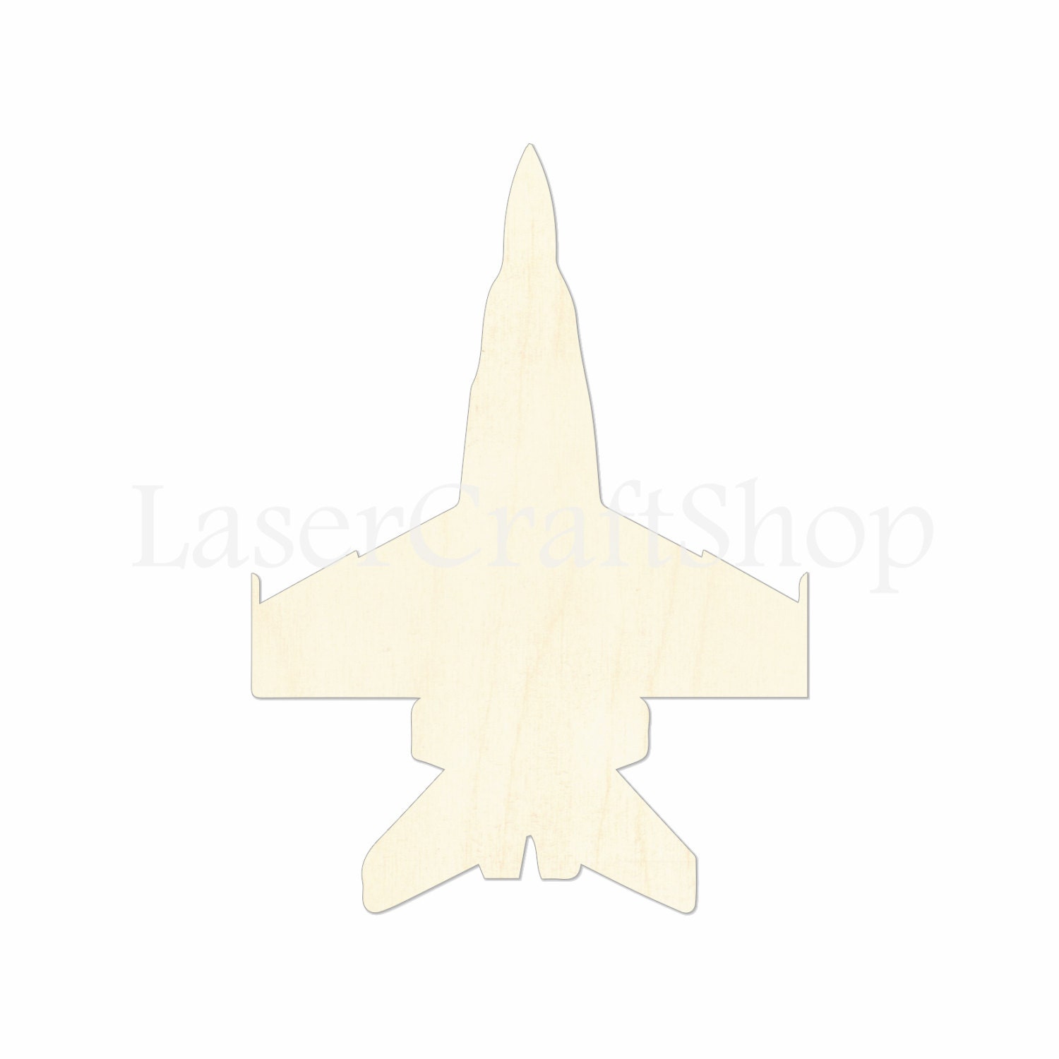 2" - 34" Fighter Jet Wooden Cutout Shape, Silhouette, Gift Tags Ornaments Laser Cut Birch Wood  Air Force #1123