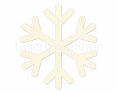 2 quot - 34 quot Snowflake Wooden Cutout Shape, Silhouette, Gift Tags Ornaments Laser Cut Birch Wood Winter 1121